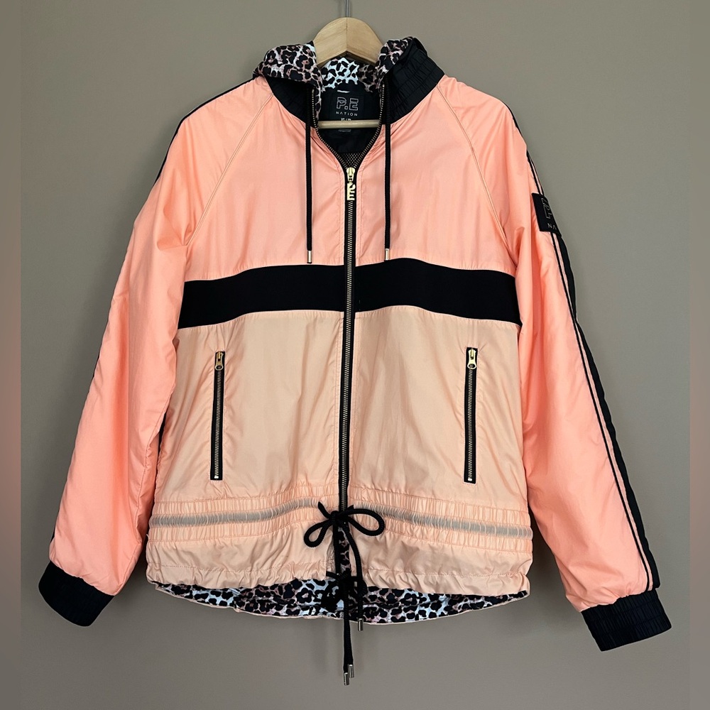 {P.E Nation} Man Down Jacket with Leopard Print Lining in Peach - Womens XS